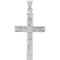 Embossed Flowers Cross 14k White Gold Pendant