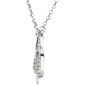 Diamond Initial 'A' Rhodium-Plate 14k White Gold Pendant Necklace, 17" (GH Color, I1 Clarity, 1/8 Cttw)