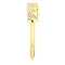 Slim-Profile Diamond Leaf Ring, 14k Yellow Gold (1/8 Ctw, Color GH, Clarity I1), Size 6.5