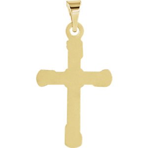 Rope Cross 14k Yellow Gold Pendant (18X12MM)