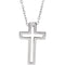 Open Cross Sterling Silver Necklace, 18" (15.70X9.90 MM)