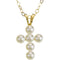 Childrens Freshwater Cultured Akoya Pearl Cross 14k Yellow Gold Necklace (3.0mm), 15"