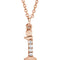 Diamond Initial 'i' Lowercase Alphabet Letter 14k Rose Gold Pendant Necklace, 16" (.025 Ctw GH, I1)