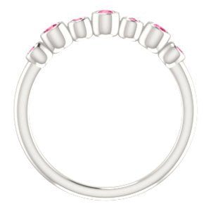 Platinum Pink Tourmaline 7-Stone 3.25mm Ring