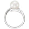 Platinum White Freshwater Cultured Pearl Bypass Ring (9.5-10.00mm) Size 7