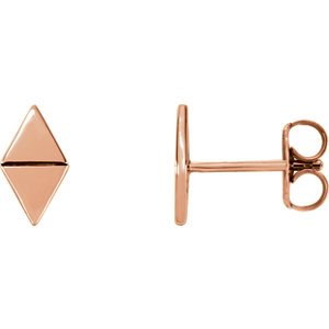 Geometric Triangle Stud Earrings, 14k Rose Gold