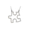 Diamond Puzzle Piece 14k White Gold Pendant Necklace, (.33 Cttw)