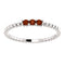 Mozambique Garnet Beaded Ring, Rhodium-Plated 14k White Gold, Size 6