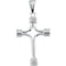 Tubular Cross Rhodium-Plated 14k White Gold Pendant (14.75X10.00 MM)