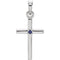 Platinum Blue Sapphire Inset Cross Pendant (19.2x9MM)