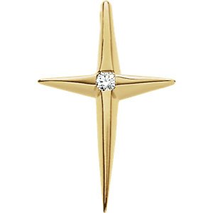 Diamond Cross 14k Yellow Gold Pendant