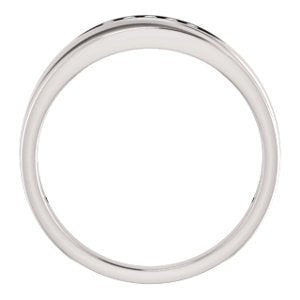 Men's 7-Stone Diamond Wedding Band, 14k White Gold (.08 Ctw, Color G-H, SI2-SI3 Clarity) Size 11
