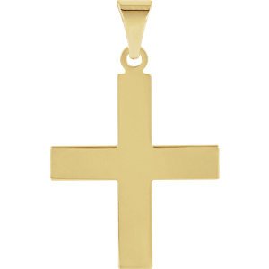 Boy's and Girl's Greek Cross 14k Yellow Gold Pendant