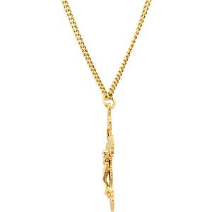 Filigree Crucifix 24k Gold-Plated Sterling Silver Necklace, 24" (37.4X25.1MM)