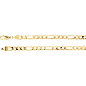 5mm 14k Yellow Gold Figaro Chain, 16"