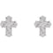 Sterling Silver Rose of Sharon Budded Cross Stud Earrings (11.75X9.52 MM)