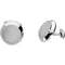 Rhodium-Plated 18k White Gold Satin Brushed Round Beveled Cuff Links, 20.25MM