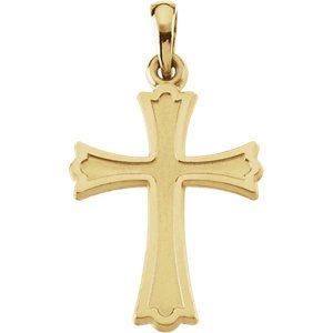 Fleury Cross 14k Yellow Gold Pendant (22X16MM)