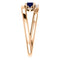 Chatham Created Blue Sapphire and Diamond Bypass Ring, 14k Rose Gold (.125 Ctw, G-H Color, I1 Clarity)