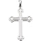 Men's Large Budded Cross Sterling Silver Pendant