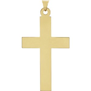 Latin Cross 14k Yellow Gold Pendant (42X25MM)