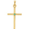 Emerald Inlay Cross 14k Yellow Gold Pendant (30.6x16.6MM)