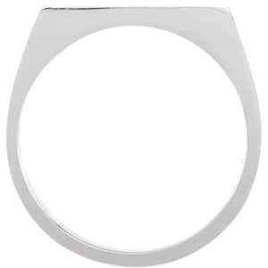 Men's Brushed Signet Semi-Polished Continuum Sterling Silver Ring (9x15 mm) Size 10