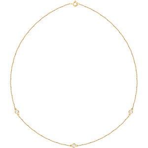 Diamond Solitaire 14k Yellow Gold Pendant Necklace, 18" (1/3 Cttw)