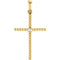 Diamond Beaded Cross 14k Yellow Gold Pendant (.03 Ct, G-H Color, I1 Clarity)