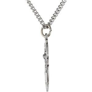 Sterling Silver St. Michael Shield Necklace, 24"