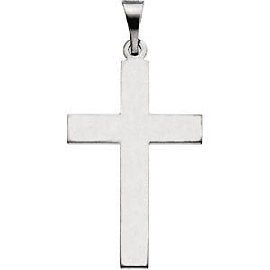 Western Cross Rhodium-Plated 14k White Gold Pendant (25X14MM)