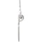 Open Cross Sterling Silver Necklace, 18" (15.70X9.90 MM)