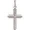 Inlay Cross Rhodium-Plated 14k White Gold Pendant (25.10X12.50 MM)