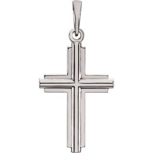 Platinum Inlay Cross Pendant (25.10X12.50 MM)