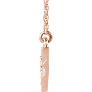 Diamond Curved Bar Necklace, 14k Rose Gold, 16-18" (.08 Ctw, G-H Color, I1 Clarity)
