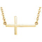 Sideways Cross 14k Yellow Gold Necklace, 20-22" (22X11.5 MM)