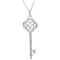 Diamond Vine Key Pendant Sterling Silver Necklace, 18" (1/10 Cttw)