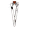 Mozambique Garnet and Diamond Bypass Ring, Rhodium-Plated 14k White Gold (.125 Ctw, G-H Color, I1 Clarity), Size 7.5