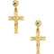 14k Yellow Gold Cross Dangle Earring