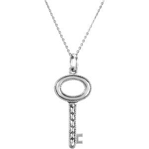 Key of Love for a Son Pendant Necklace, Rhodium Plated Sterling Silver, 18"