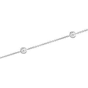 14k White Gold Cubic Zirconia Station Necklace, 18"