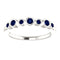 Blue Sapphire 7-Stone 3.25mm Ring, Sterling Silver