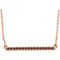 16-Stone Cognac Red Diamond Bar 14k Rose Gold Pendant Necklace, 18" (.16 Ctw, Cognac Red, I2 Clarity)