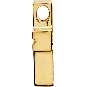 Inlay Greek Cross 14k Yellow Gold Pendant (26.50X20.50 MM)