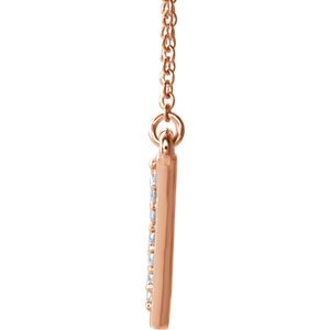 Diamond Triangle Necklace, 14k Rose Gold, 16.5" (.2 Ctw, GH Color, I1 Clarity)