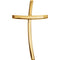 Slim-Profile Curved Cross 14k Yellow Gold Pendant (32.00X19.25 MM)