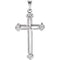 Milgrain Flower Cross 14k White Gold Pendant