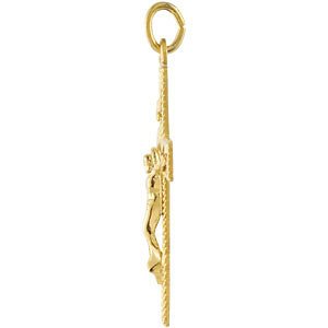 Thorn Crucifix 24k Gold-Plated Sterling Silver Pendant (35.94X21.88MM)