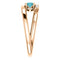 Blue Zircon and Diamond Bypass Ring, 14k Rose Gold (.125 Ctw, G-H Color, I1 Clarity)