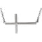 Sideways Cross Rhodium-Plated 14k White Gold Necklace, 16-18" (28X16.2 MM)